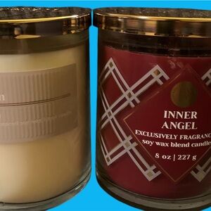 2 Bath And Body Works Inner Angel & White Barn White Pumpkin Single Wick Candle